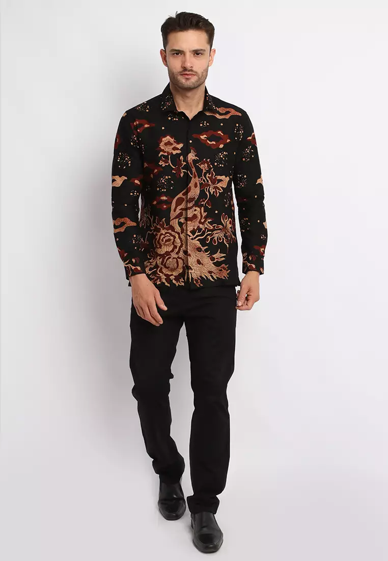 MAGINOT SANJAYA BLACK Batik Slim Fit Lengan Panjang
