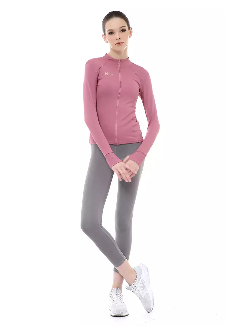 Mikayla Jaket Olahraga Wanita Lengan Panjang Sportwear Stylish Material Polyester ORIGINAL - Pink