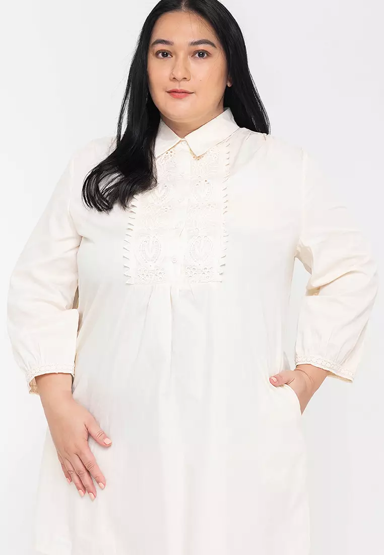 Calandria Lace Bib Shirt Dress