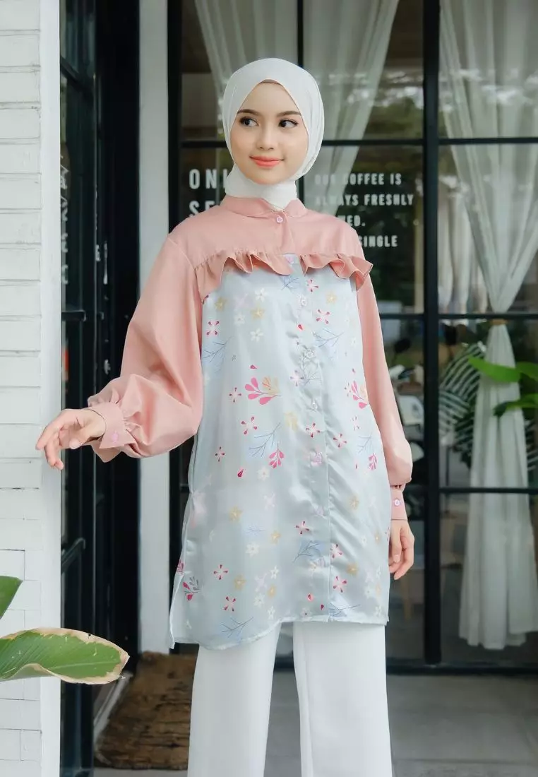 Arsera Blouse Sage - Long Sleeve - Atasan Wanita