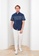 LC Waikiki blue Regular Fit Short Sleeve Striped Men's Shirt 7CE3BAAD7938E9GS_3