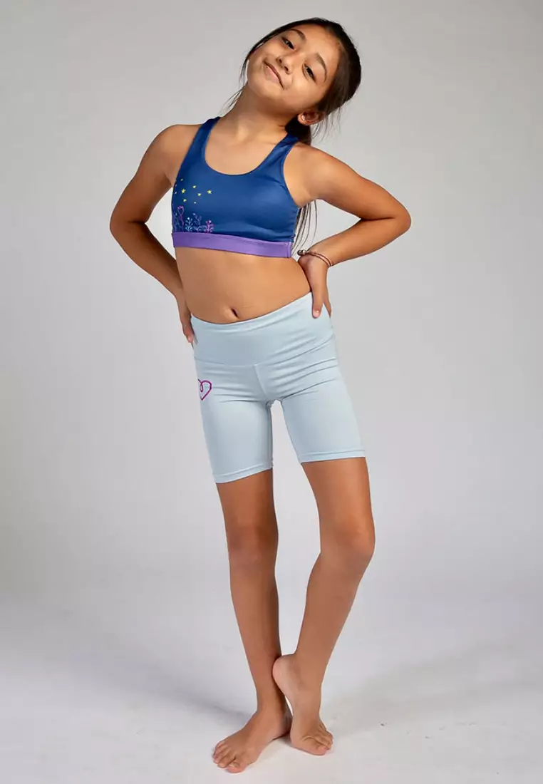 Grey biker shorts in store top