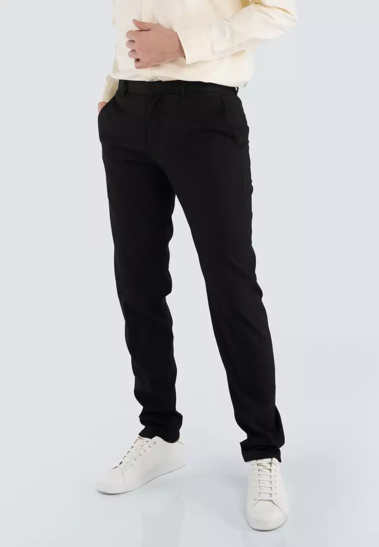 Polo Haus - Men’s Tetoron Rayon Slim Fit Flat Front Formal Slack