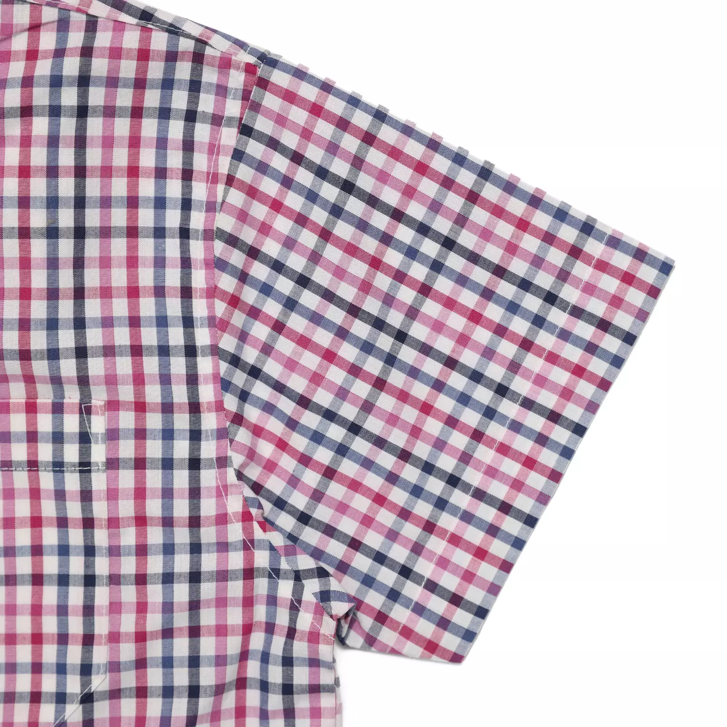 Kemeja Anak Perempuan Lengan Pendek Kotak Putih Ungu - BRIGHT