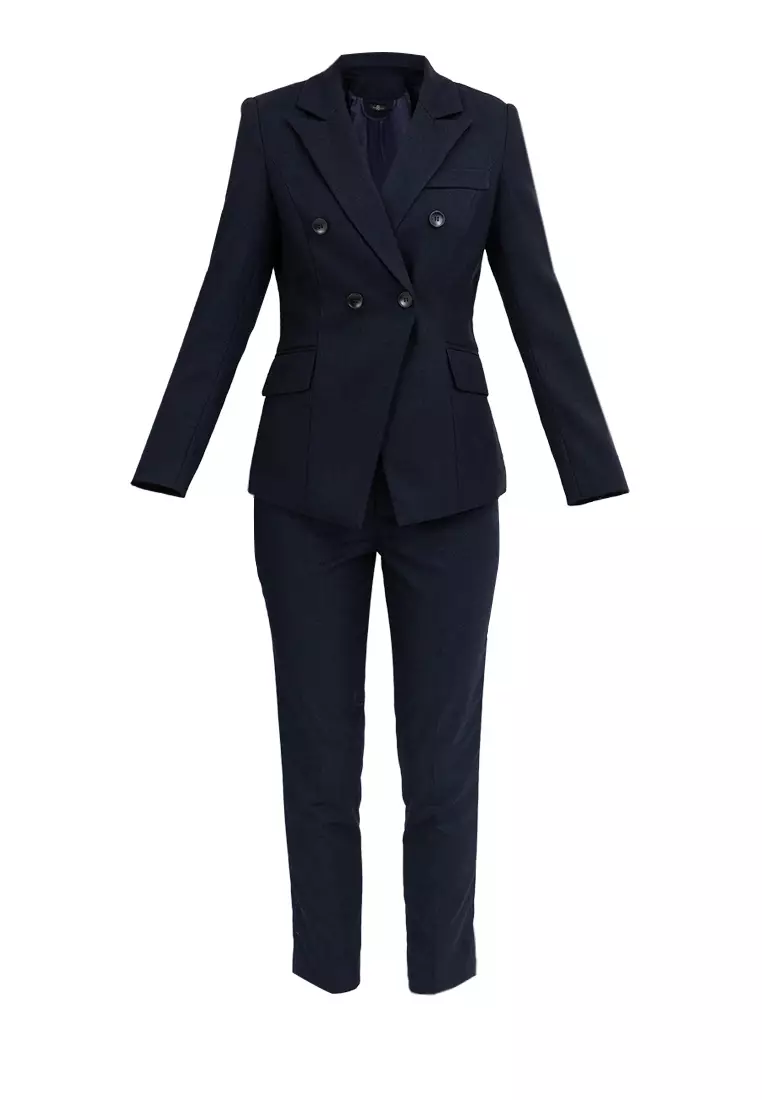 Textured  Suit Blazer with Pants