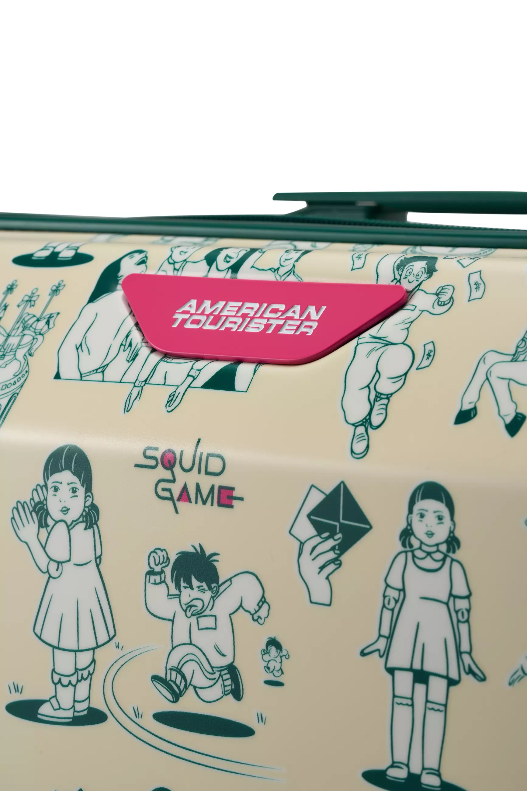 American Tourister Koper Hardcase Squid Game Spinner Medium 24 Inch TSA - Pearl/Deep Green