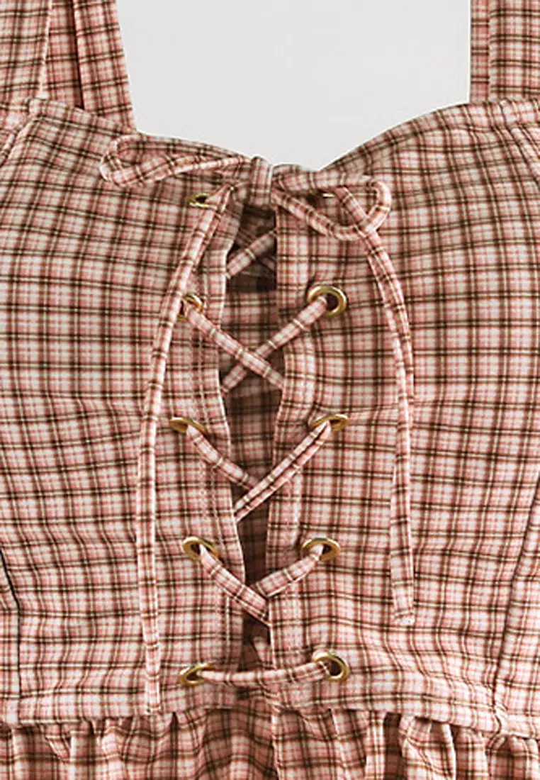 (2pcs) Checked Bikini Swimsuit