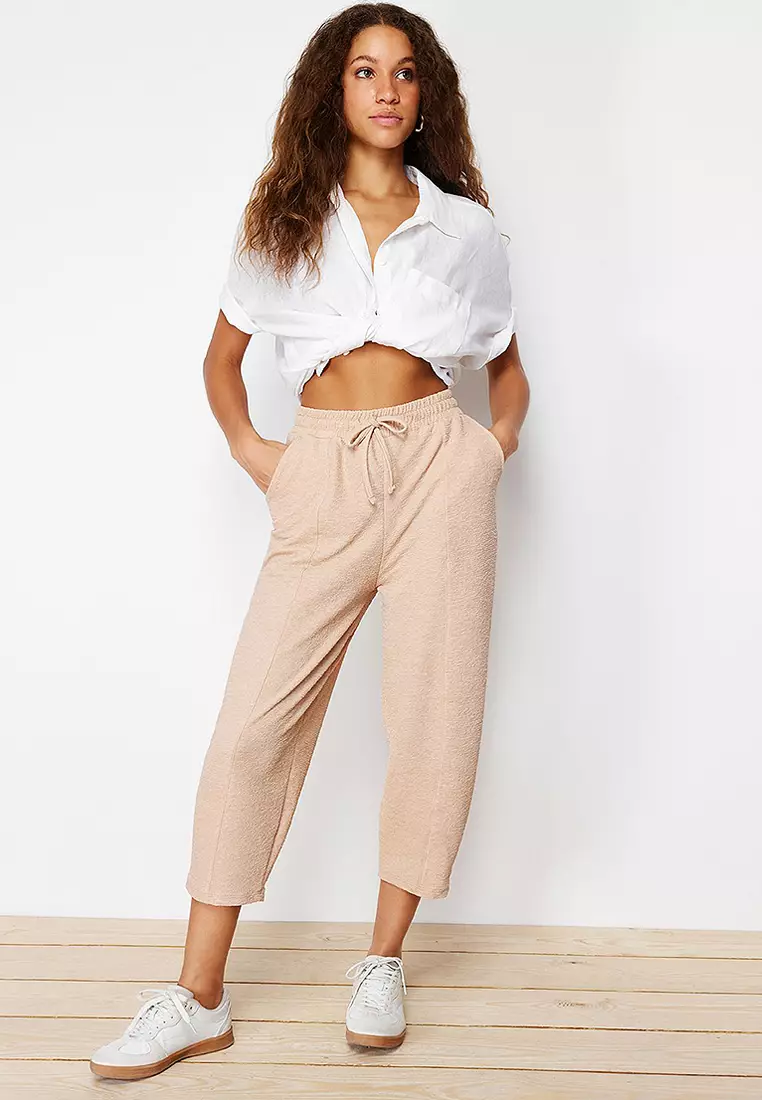 Elastic Crop Pants