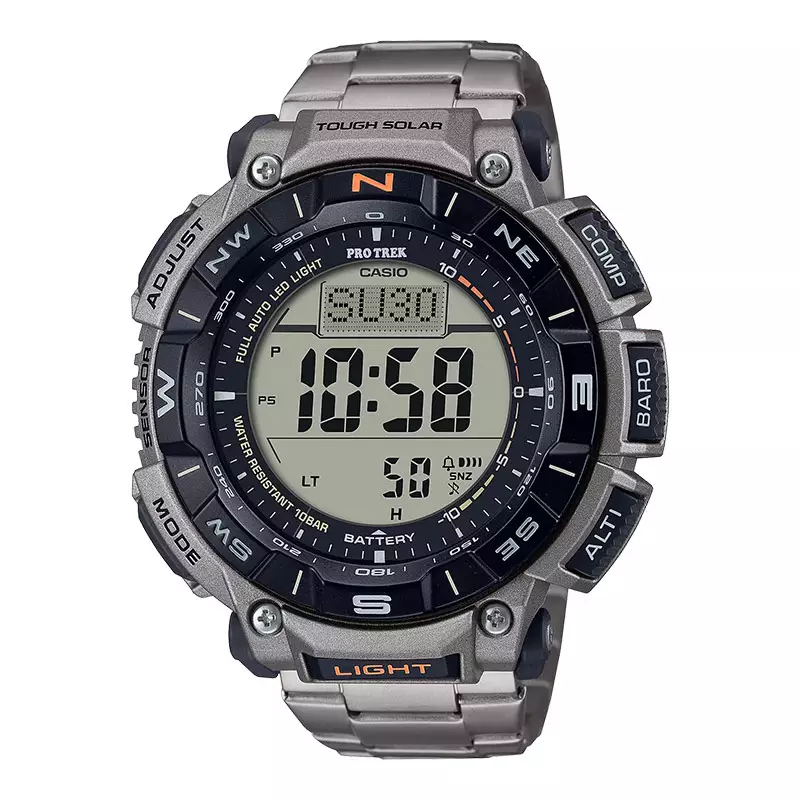 Jam Tangan Pria Casio Pro Trek PRG-340T-7DR Tough Solar Digital Dial Titanium Band