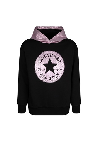 Converse black Converse Chuck Patch Foil Hoodie (Big Kids) 3179DKA4E519B2GS_1