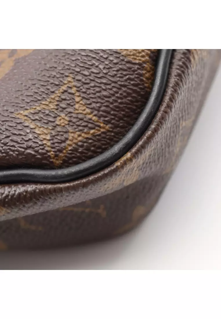 Pre-Loved Louis Vuitton PDV PM monogram macassar Briefcase Business bag PVC leather Brown black 2WAY