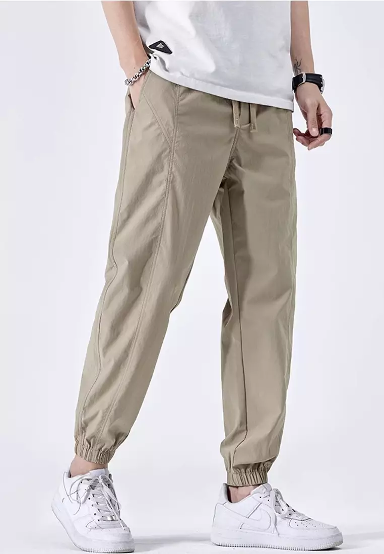 抽繩休閒束腳長褲