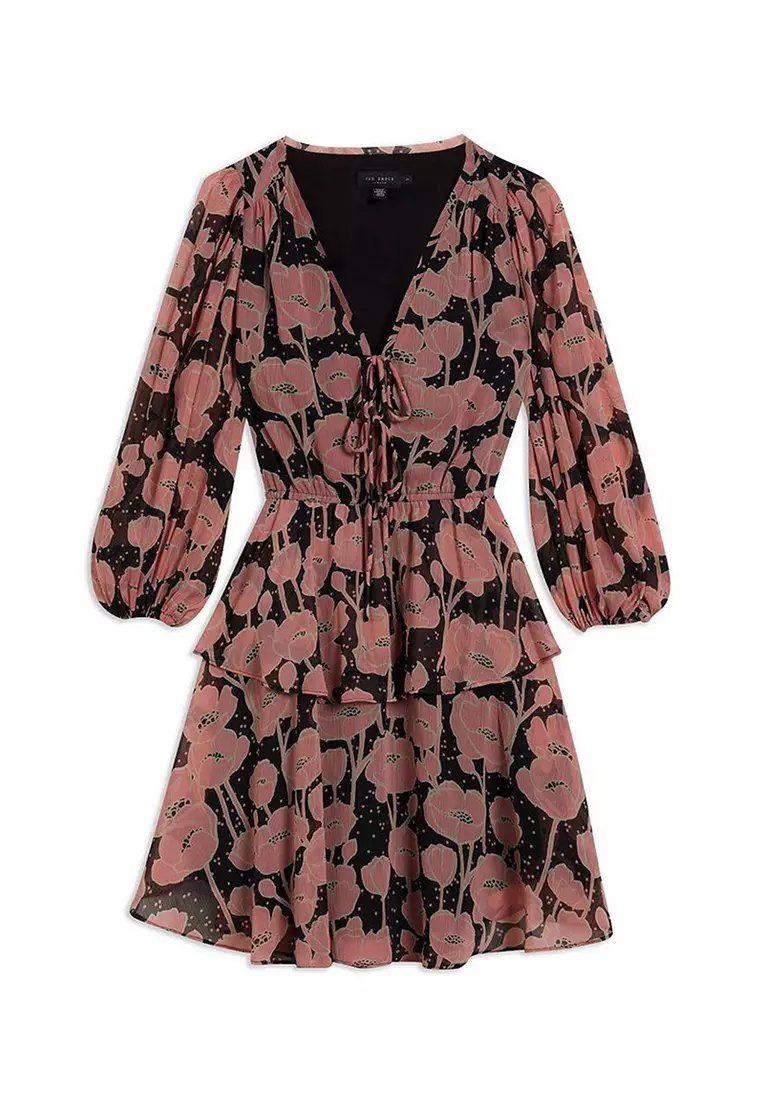 Buy Ted Baker Ted Baker Womens Priana Poppy Print Tie Front Mini Dress Online ZALORA Malaysia