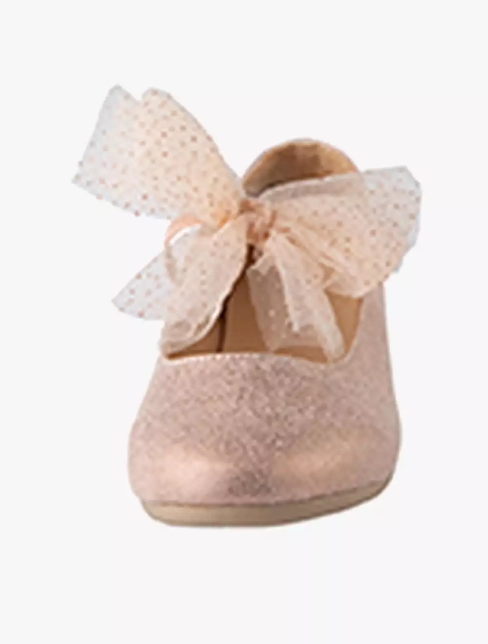 Payless Fiona Girl Cairo Glitter Bow Youth Flats - Rose Gold_07