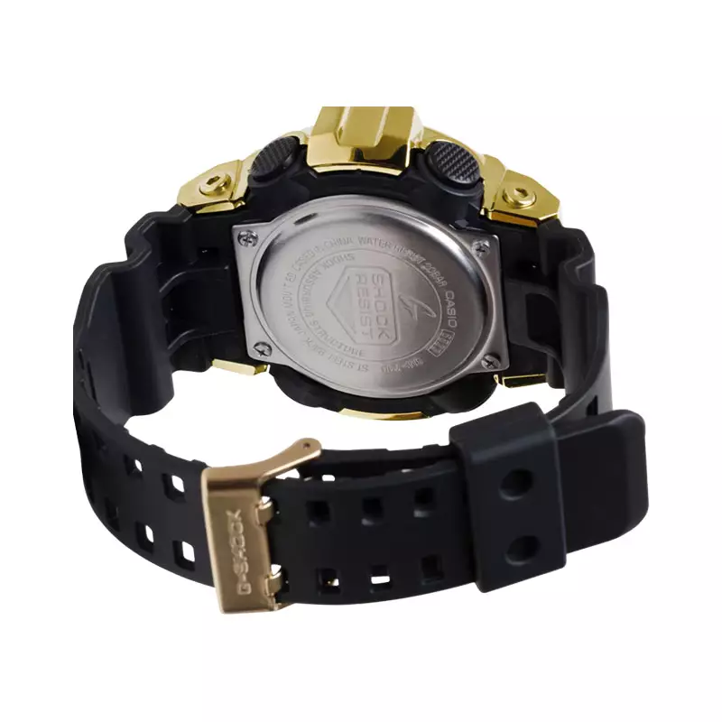 Jam Tangan Pria Casio G-Shock GM-700G-9ADR G-Steel Metal Clad Gold Digital Analog Dial Black Resin Band