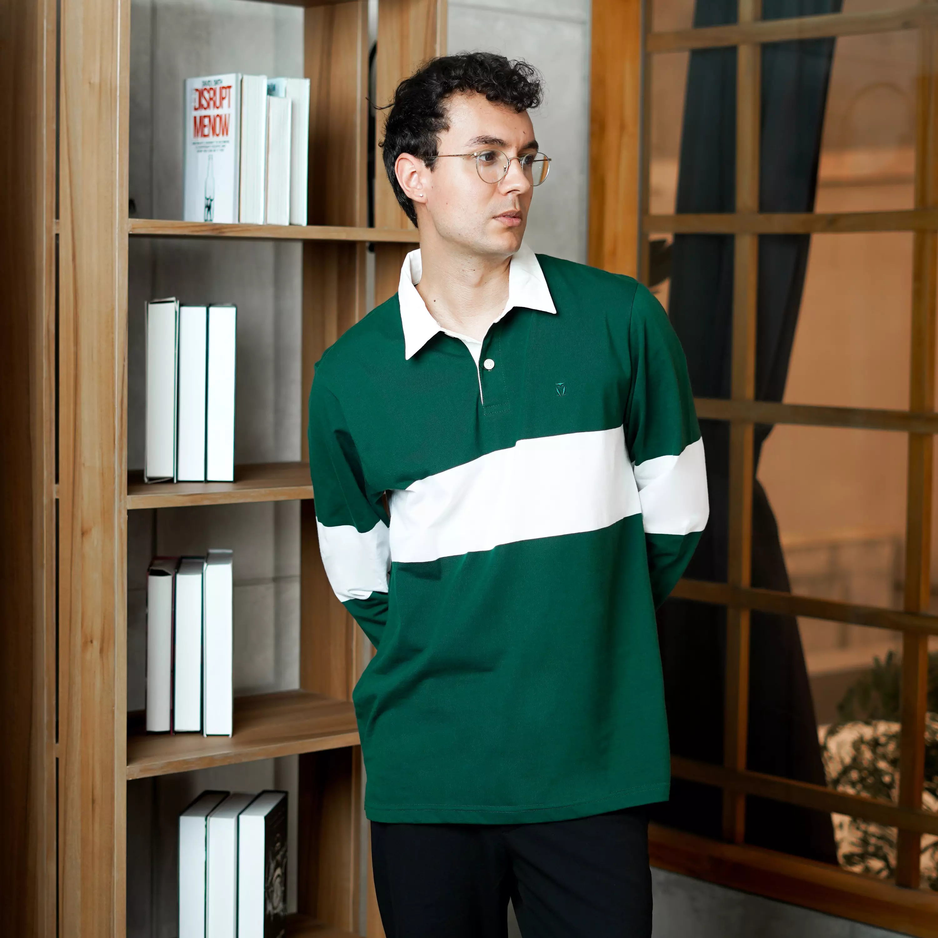 Matsuda Kaos Rugby Polo Shirt Pria Lengan Panjang Nago