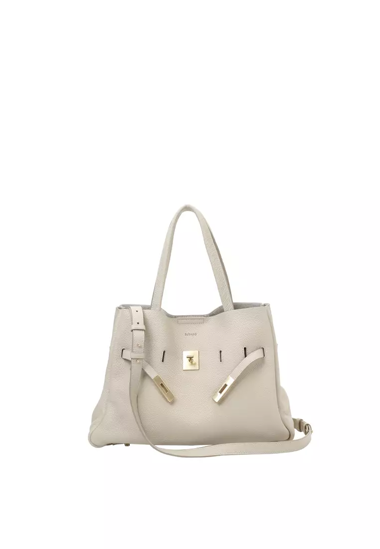 SAOIRSE Soft Structural Belt Tote Bag - Cream Beige