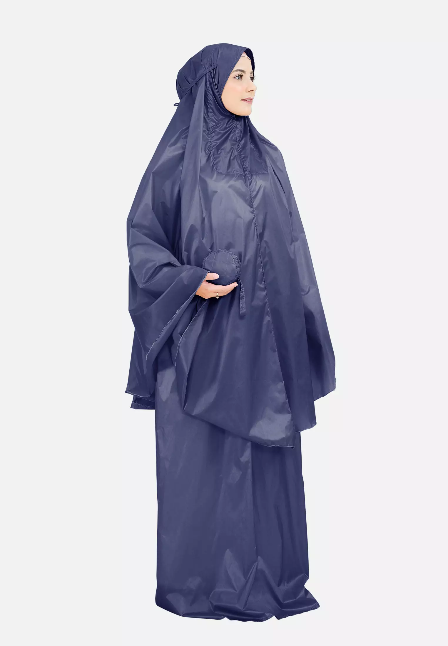 Zelena - Zalina Basic Prayer Set | Mukena Traveling Polos 2in1 - Navy