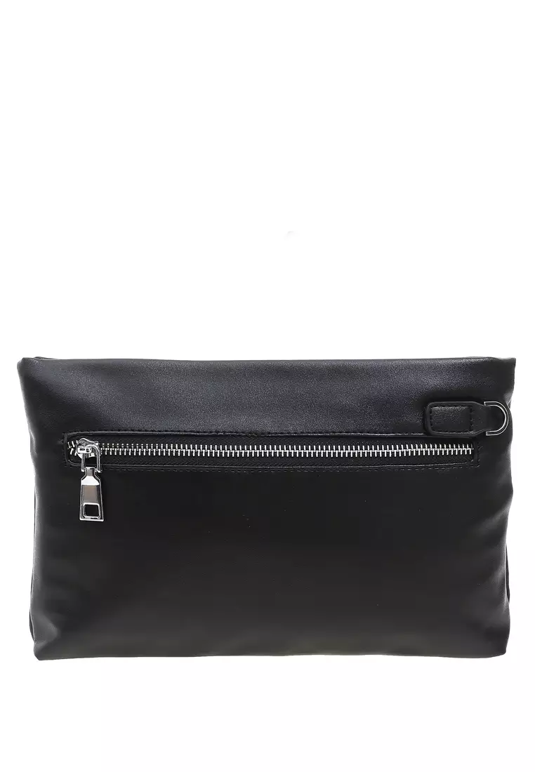 Konomo Tas Genggam Dompet Clutch Bag Pria & Wanita Size Small Handmade Material Leather Kulit ORIGINAL - Black