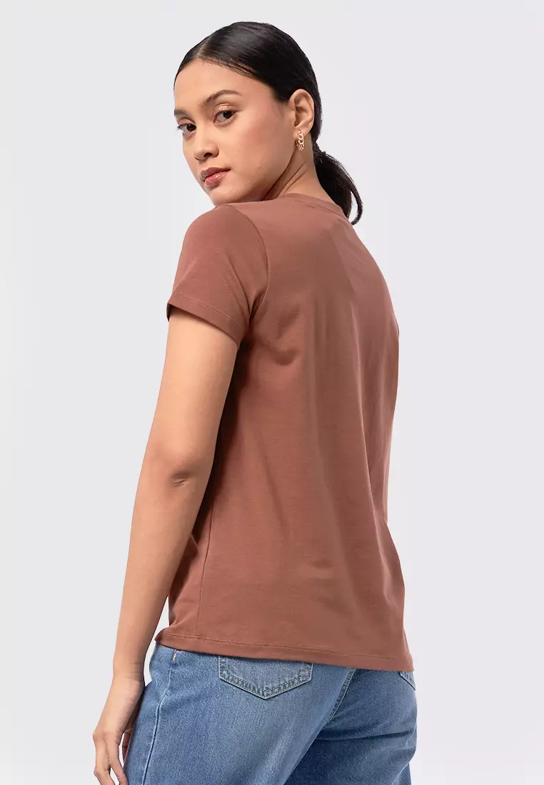Basic Round Neck Cotton T-Shirt