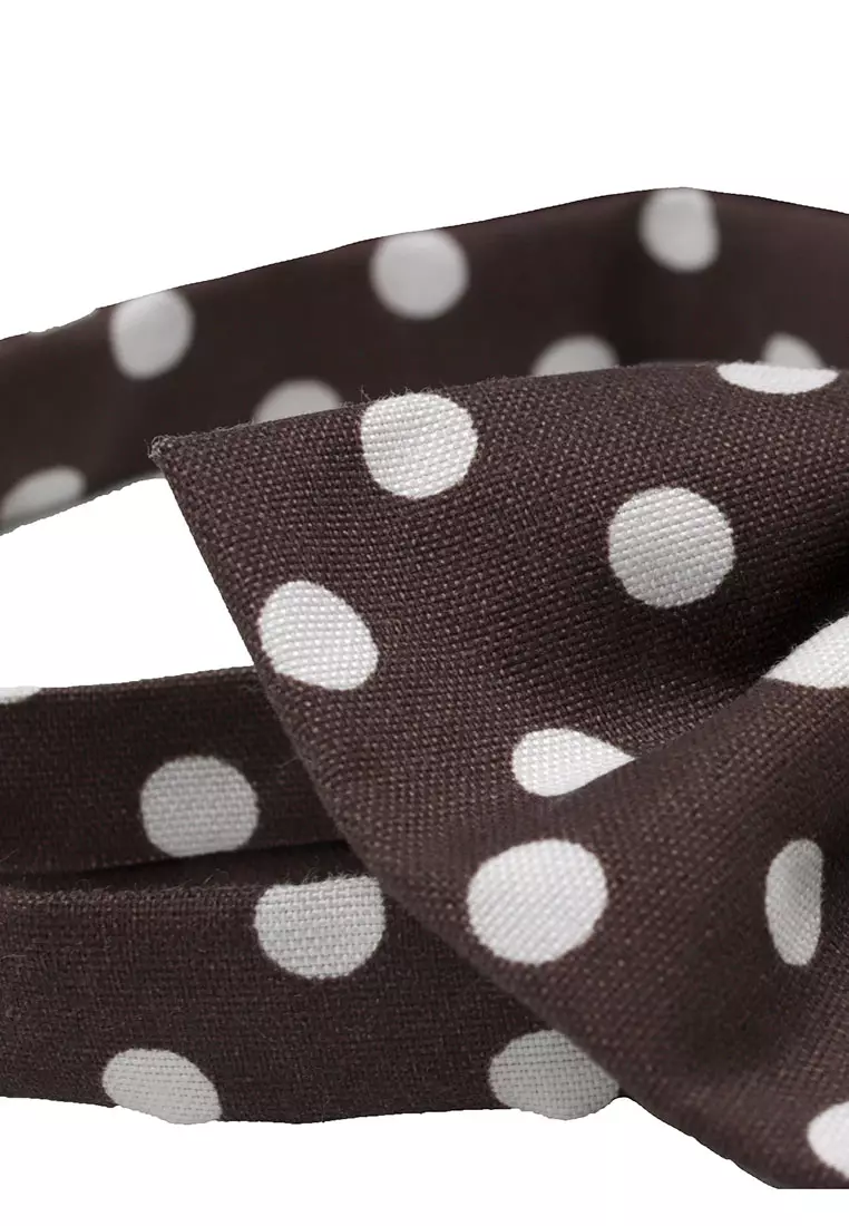 Dasi kupu Bowtie Coklat Polka A19