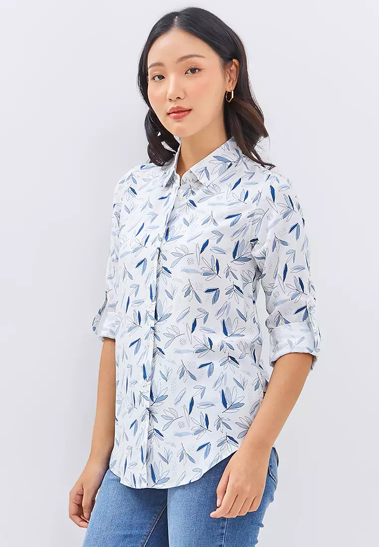 C2 Eirlys Blue Kemeja Casual Wanita