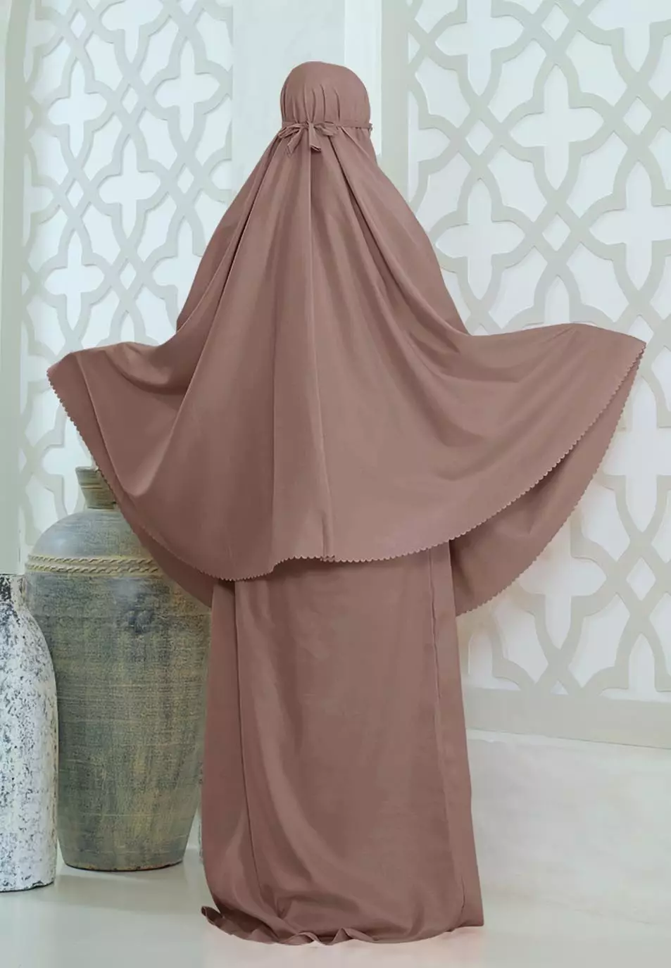 Zelena - Mukena Basic Sabira Lasercut 2in1 Prayer Set - Dewasa