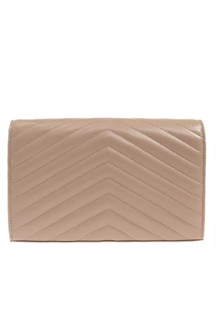 Monogram In Grain De Poudre Embossed Chain Wallet in Black/Gold