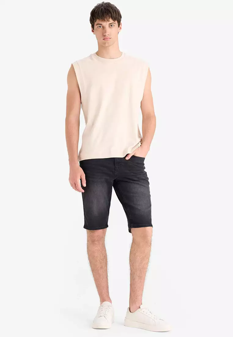 100% Cotton Boxy Fit Crew Neck Printed Tank Top C5040Ax25Hs