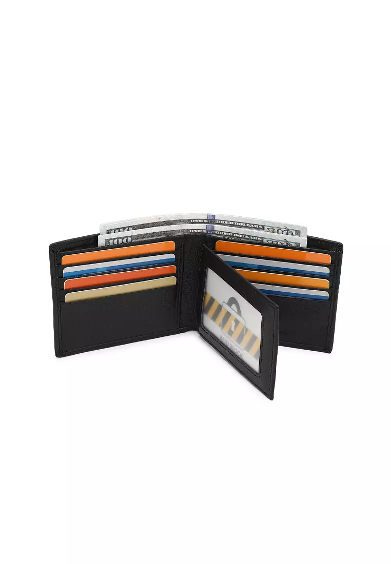 Gift Set - Genuine Leather RFID Wallet + 40mm Automatic Belt - Black