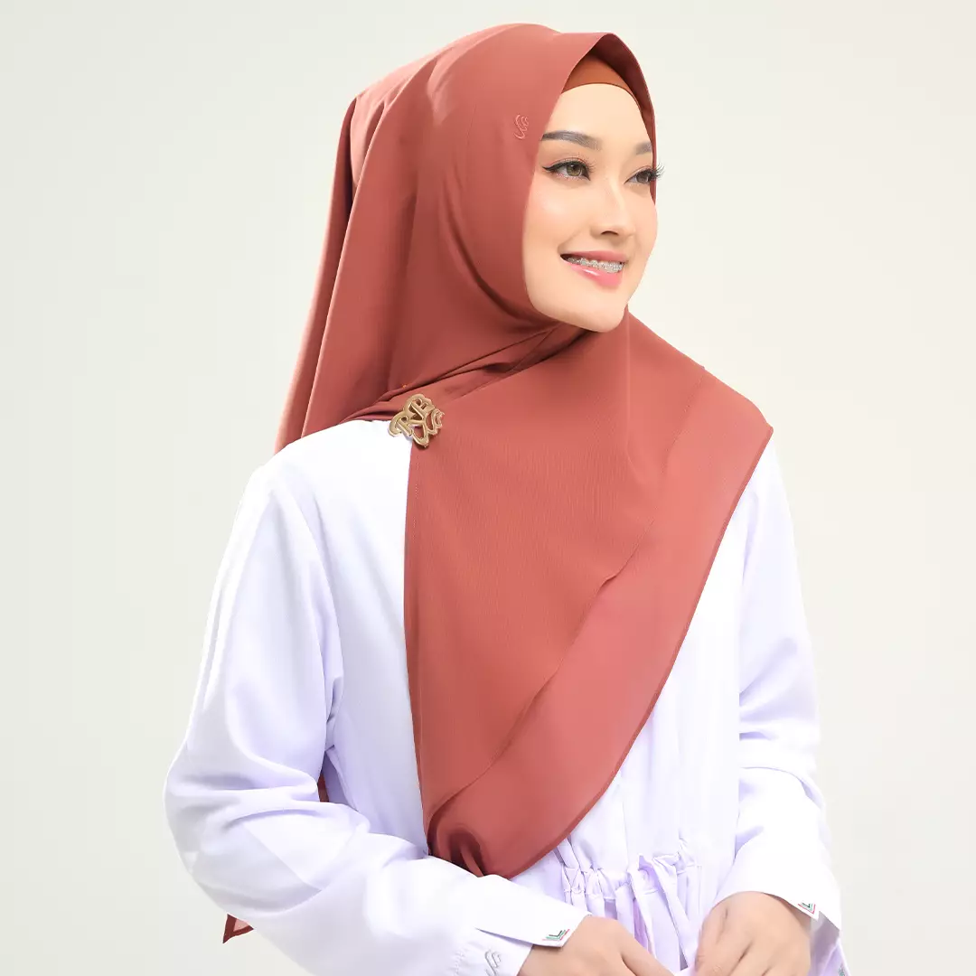 Rabbani - Kerudung Instan Muslim Wanita Dewasa Zetta L - Fired Brick