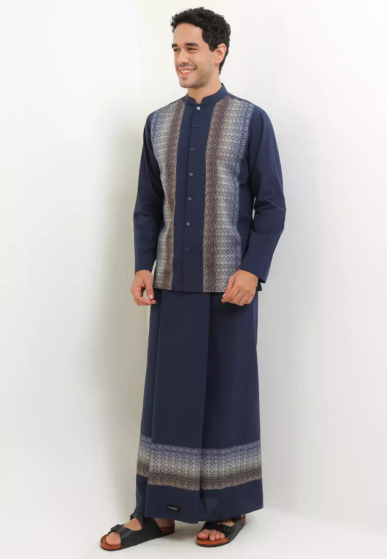 (Intresse x Sandiaga Uno Collection) Intresse Natuna 2 Navy Sarung