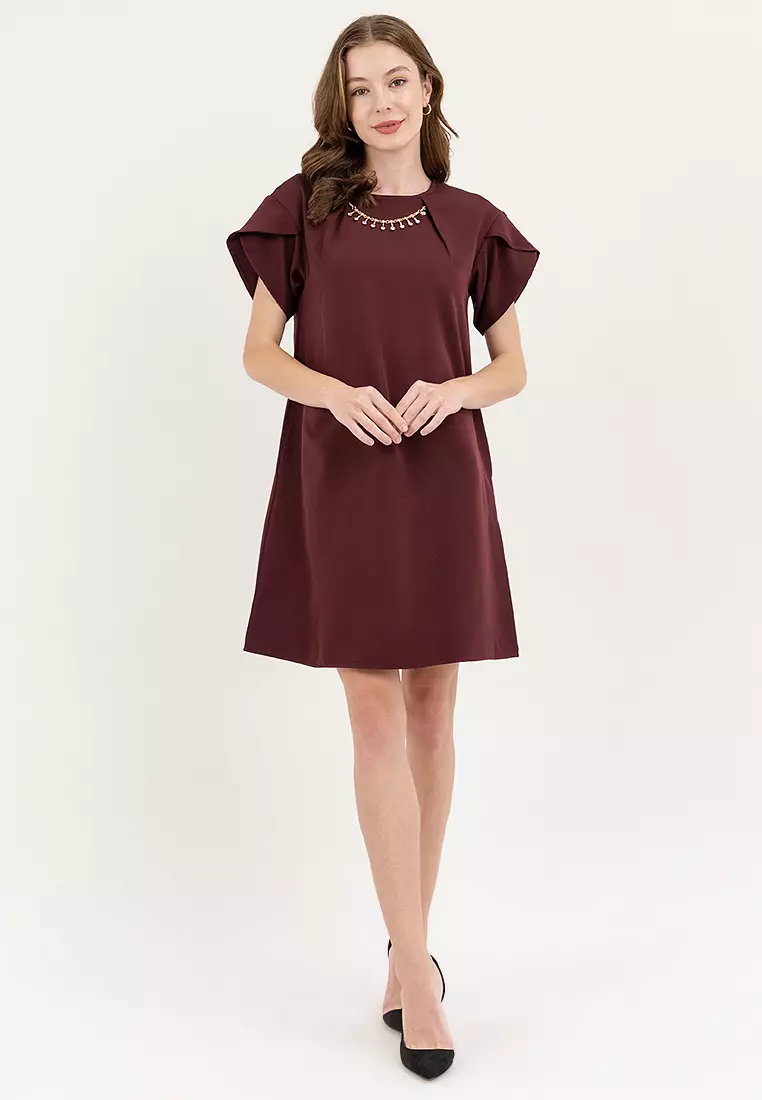 Croquette Tent Dress with Tulip Sleeves