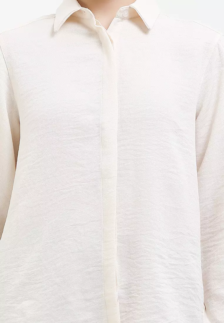 Kemeja Rami Halus Lengan Panjang - Rianea Shirts