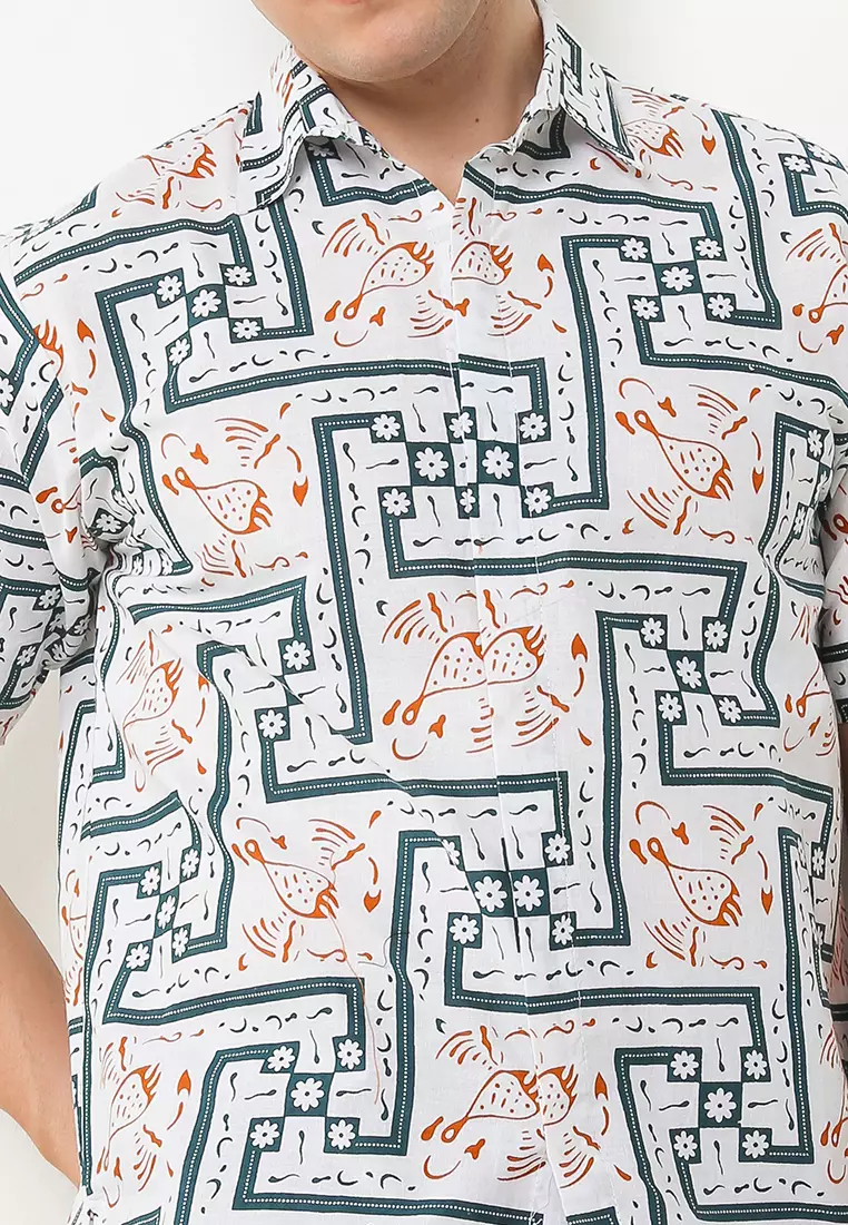Lemuel Kemeja Batik Premium Pria Casual Modern Lengan Pendek