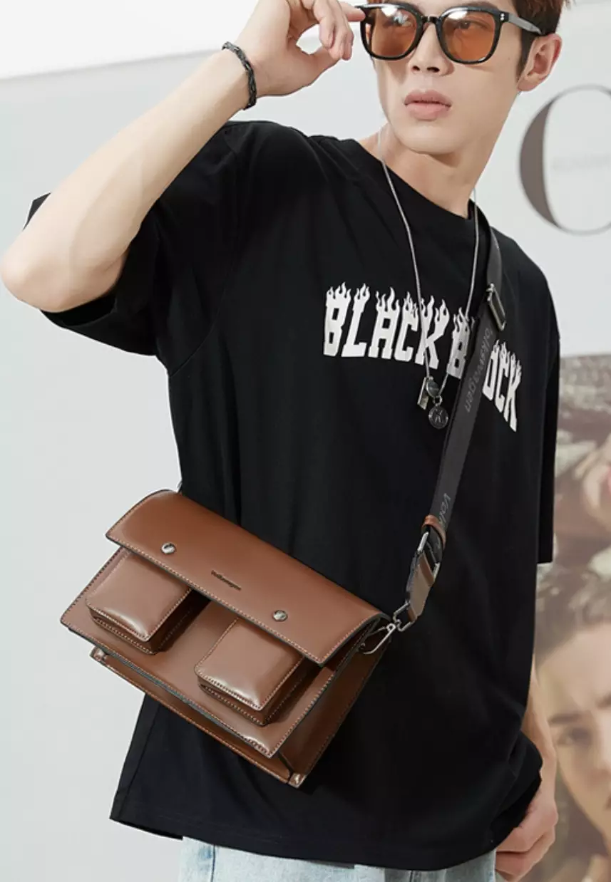 Mens leather cross body clearance sling bag