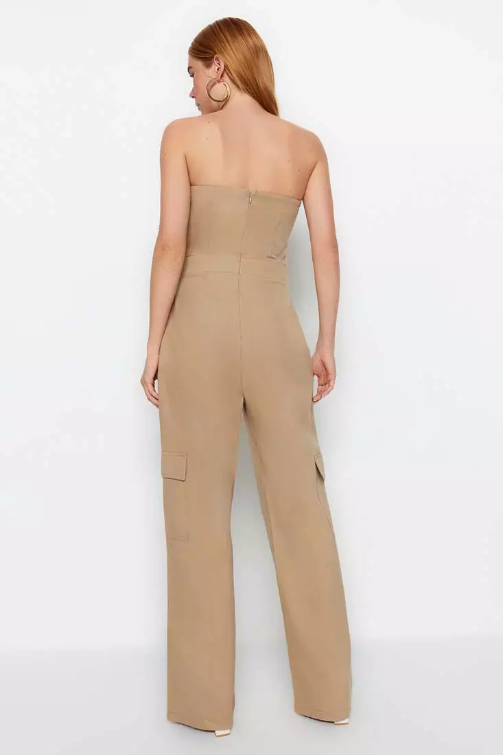 Strapless Cargo Jumpsuit
