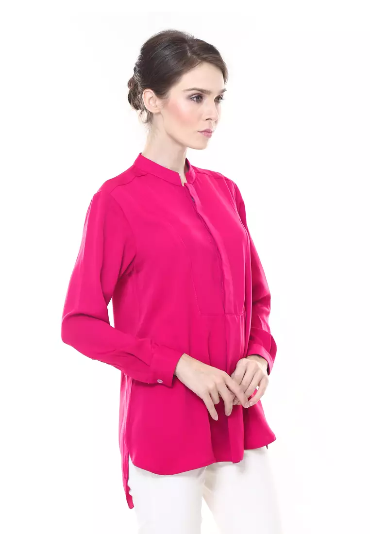 Eva Suit Top in Strike Pink