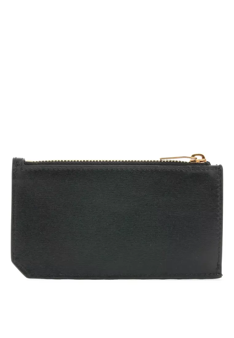 TUMI Monogram Jacquard Fabric Zip Around Coin Purse & Card Holder Black