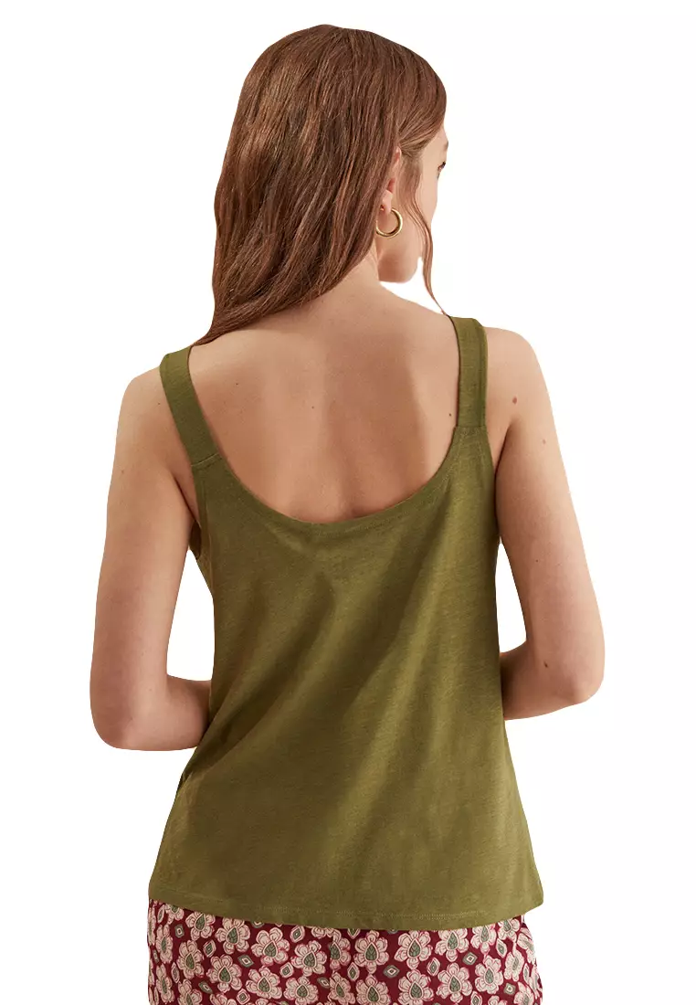 Buy women'secret Khaki green vest top 2024 Online ZALORA Philippines
