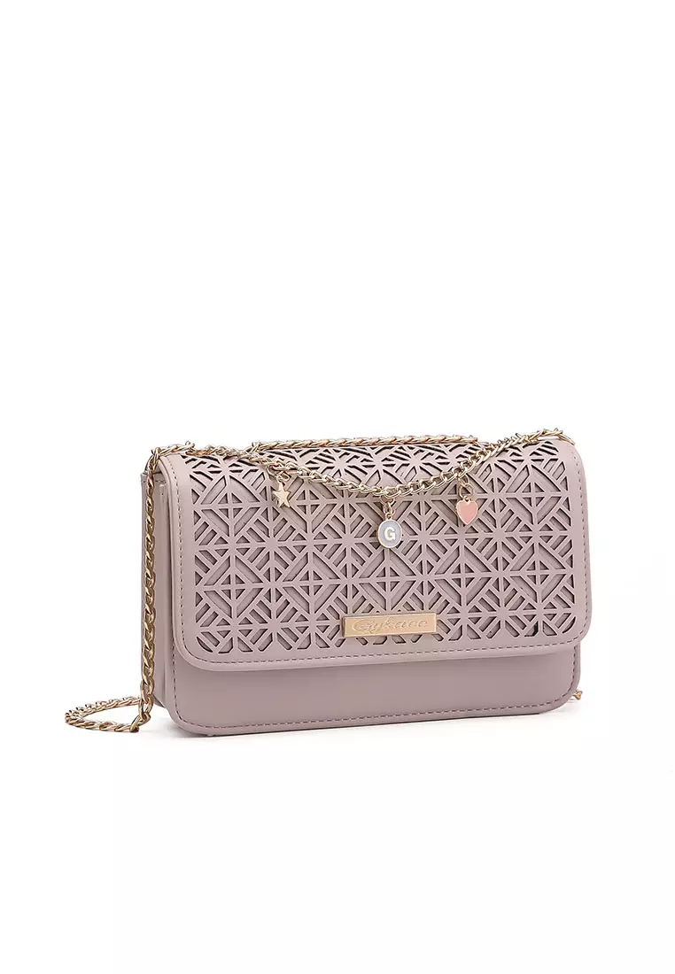 GYKACO HANSOO Light Grey - Tas Wanita Sling Bag - Fashion Top Handle Bag (Import)