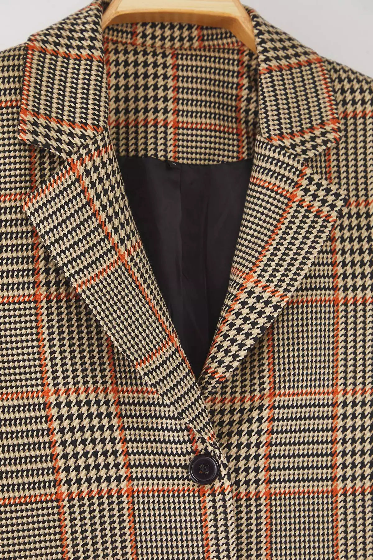 Brown Plaid Blazer Jacket Twoaw26Bc00006