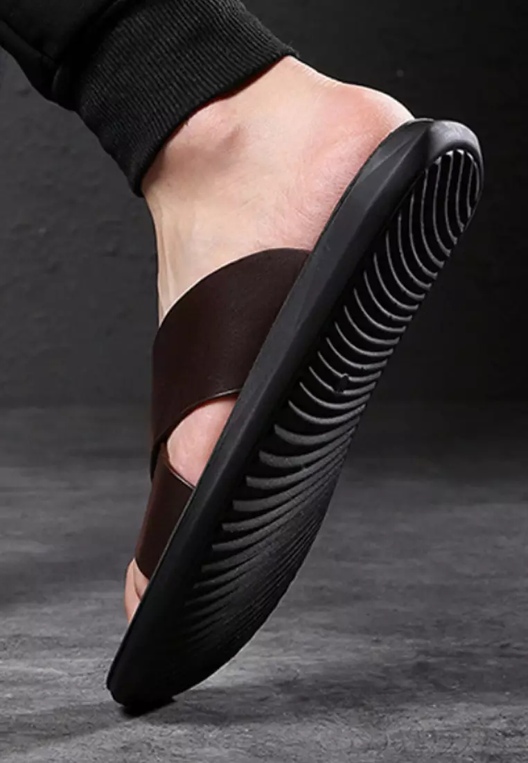VANSA Simple Leather Sandals VSM-S9006