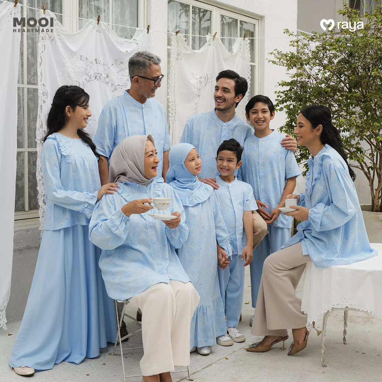 Mooi Atasan Pria Kemeja Pria Raya Collection Rashad Koko Adult Zeina Series - Sky Blue