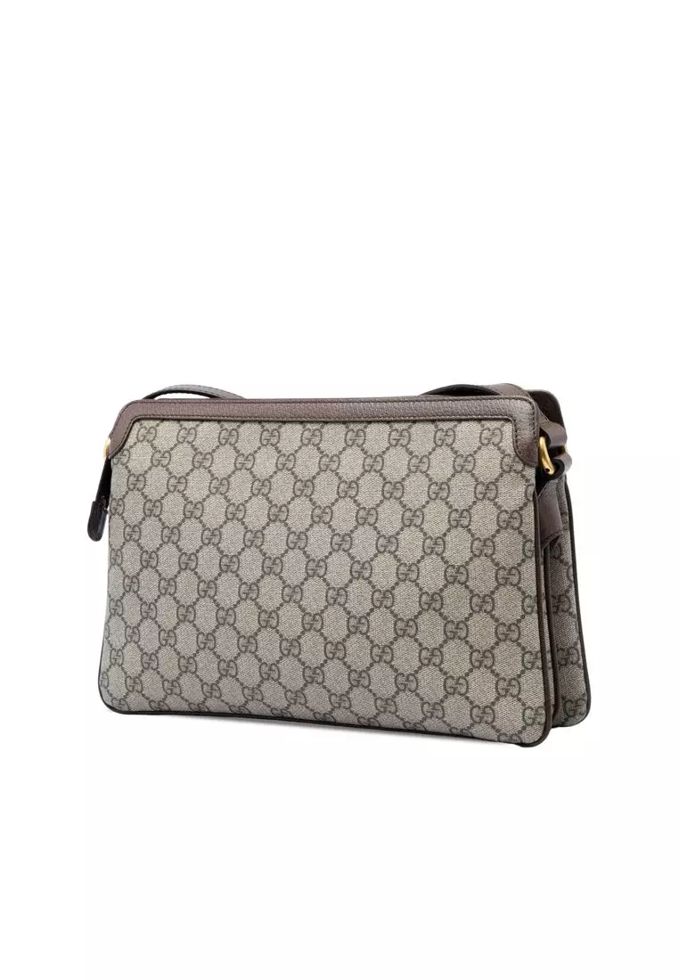 Pre-Loved Gucci Medium Gg Supreme Web Ophidia Crossbody