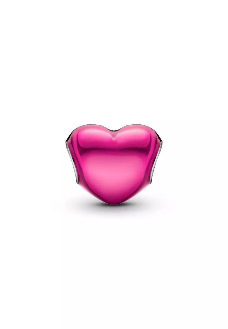 Metallic Pink Heart Charm