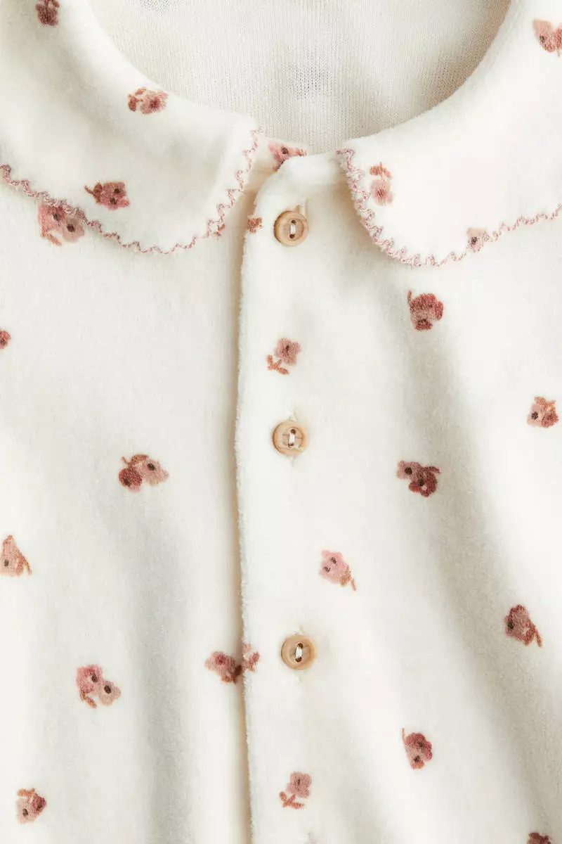 Cotton velour romper suit