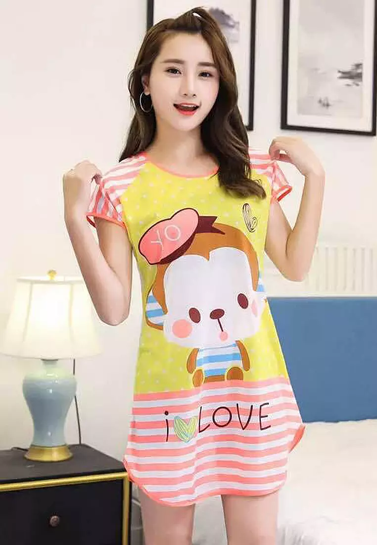 Jual WAKAKIDS Daster Wanita Dewasa Piyama Baju Tidur Pendek Import