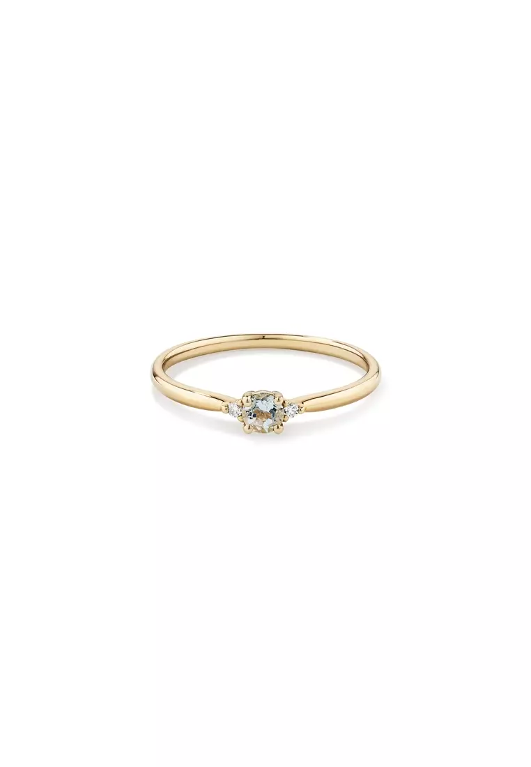 Buy Michael Hill 3 Stone Ring with Aquamarine Diamonds in 10kt