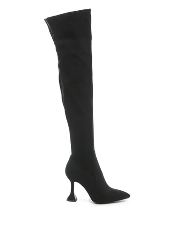 London Rag black Over the Knee High Heeled Boots in Black C4881SHED63284GS_1